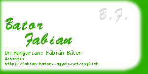 bator fabian business card